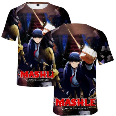 Mashle Magic and Muscles Anime T shirt Crewneck Short Sleeve Tee Mashle 2023 Women Men s 7 - Mashle Merch